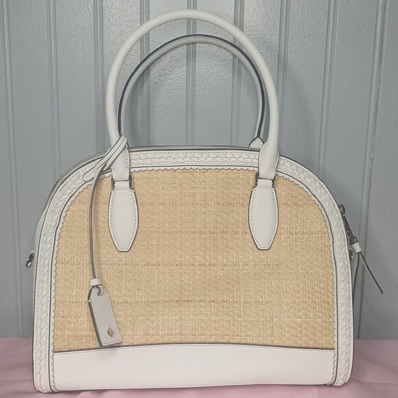 kate spade White and Natural Straw Dome Satchel - Picture 2 of 4
